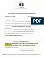 Electronic Funds Transfer EFT CHANGE FORM