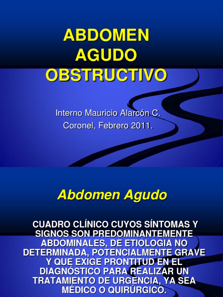 Abdomen Agudo Obstructivo PDF Abdomen Intestino delgado