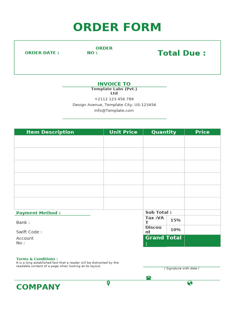 Order Form Template 11-A4 | PDF