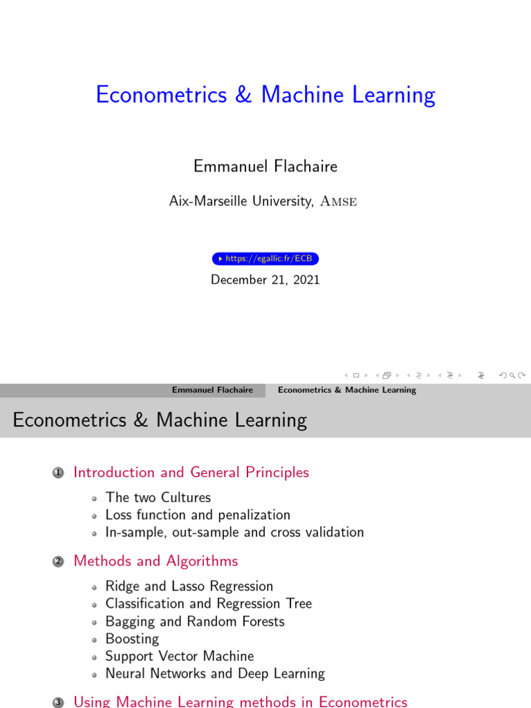 Machine Learning & Econometrics | PDF