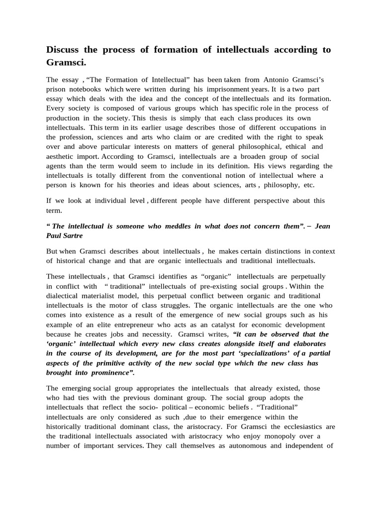 Formation of Intellectuals by Antonio GR | PDF | Intellectual | Antonio ...