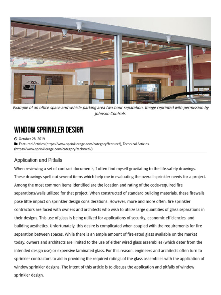 Window Sprinkler Design - Sprinkler Age | PDF | Fire Sprinkler System ...