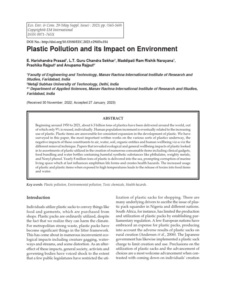 Plastic Pollution May 2023 | PDF | Plastic | Recycling