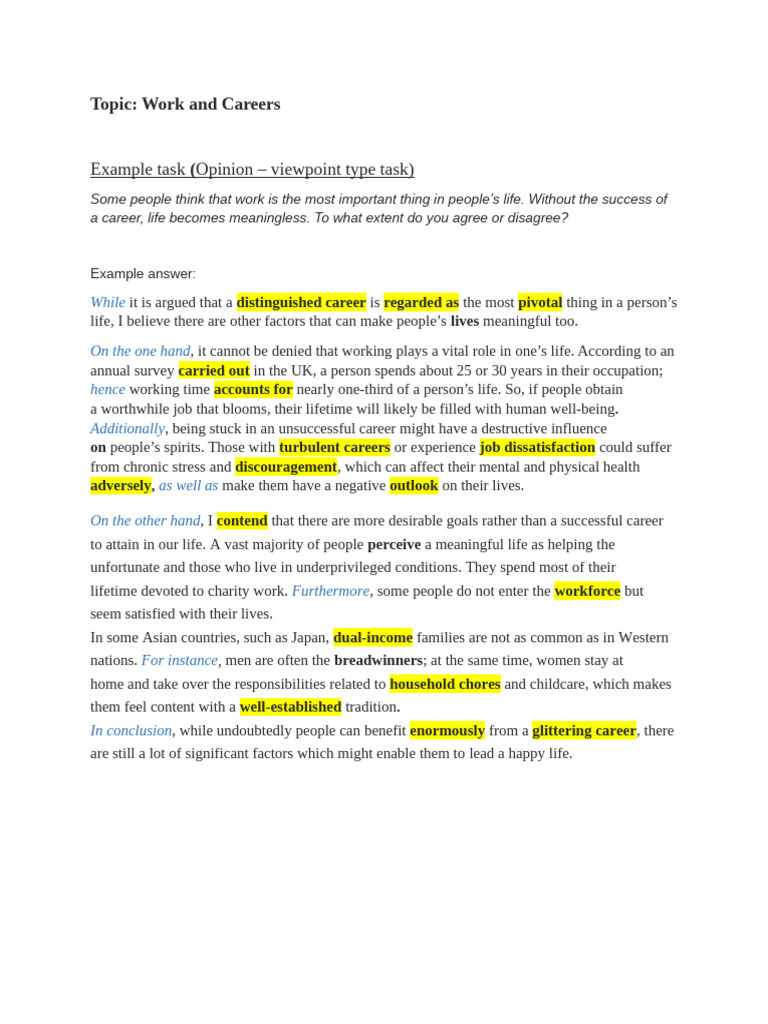 Topic 1 Writing Task 2 | PDF