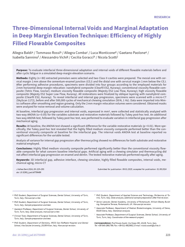 Three-Dimensional Internal Voids and Marginal Adaptation in Deep Margin ...