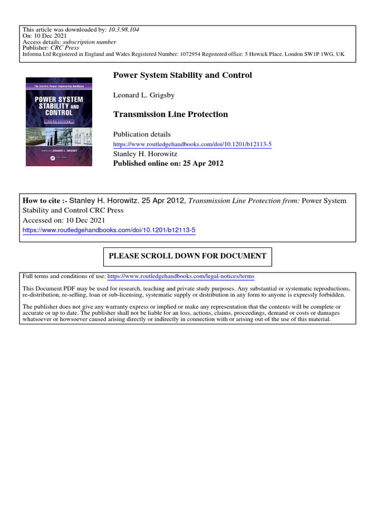 Power System Stability and Control | PDF | Relay | Electric Power ...