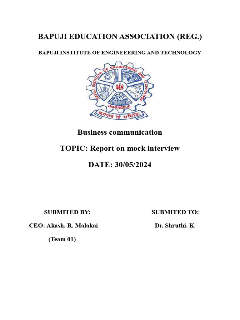 Mock Interview Communication Assignment | PDF | Communication ...