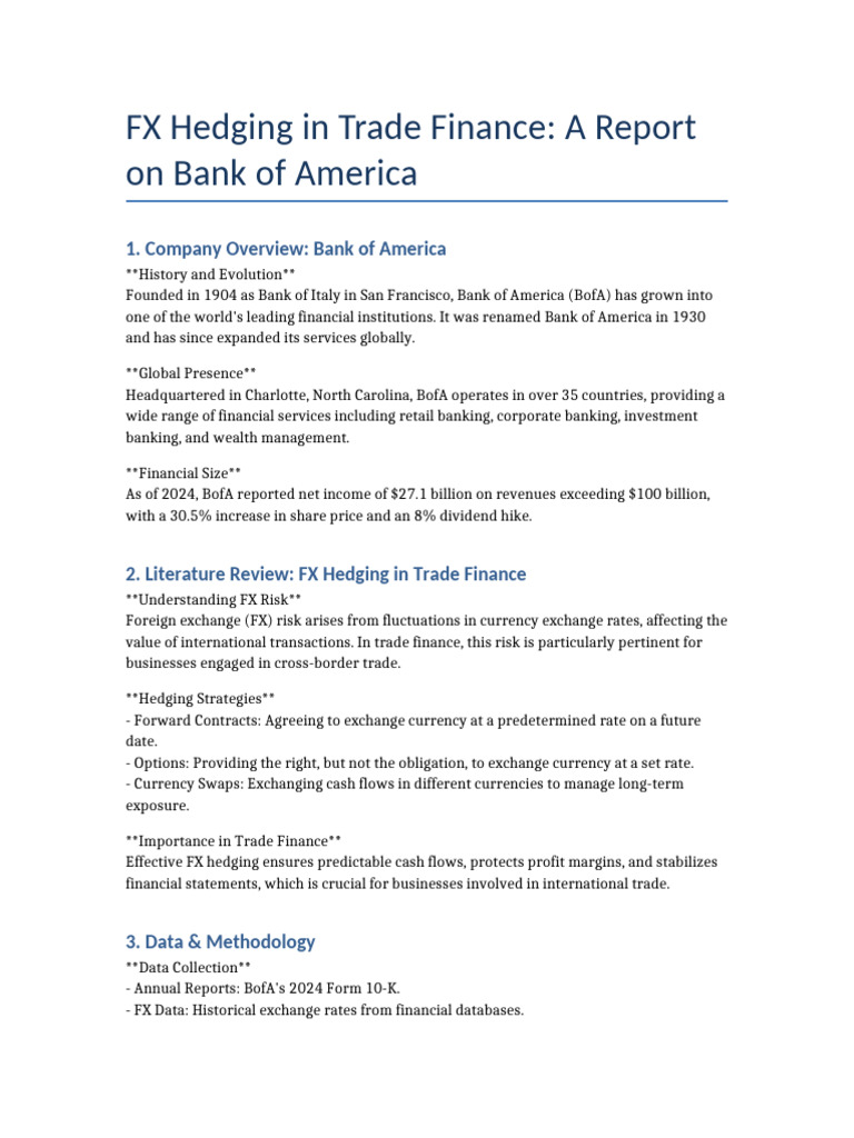Bank of America FX Hedging Report | PDF | Foreign Exchange Market ...