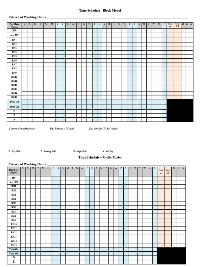 Models of Time Schedule 2022-2023 | PDF