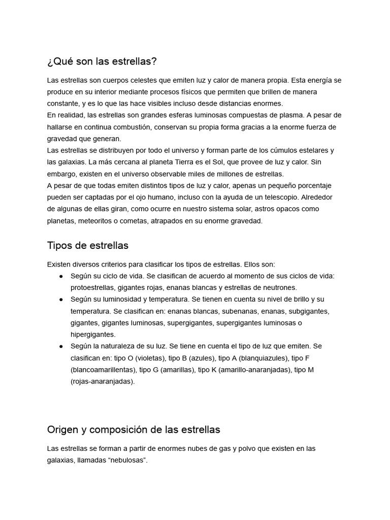 ¿Qué Son Las Estrellas | PDF | Estrellas | Supernova