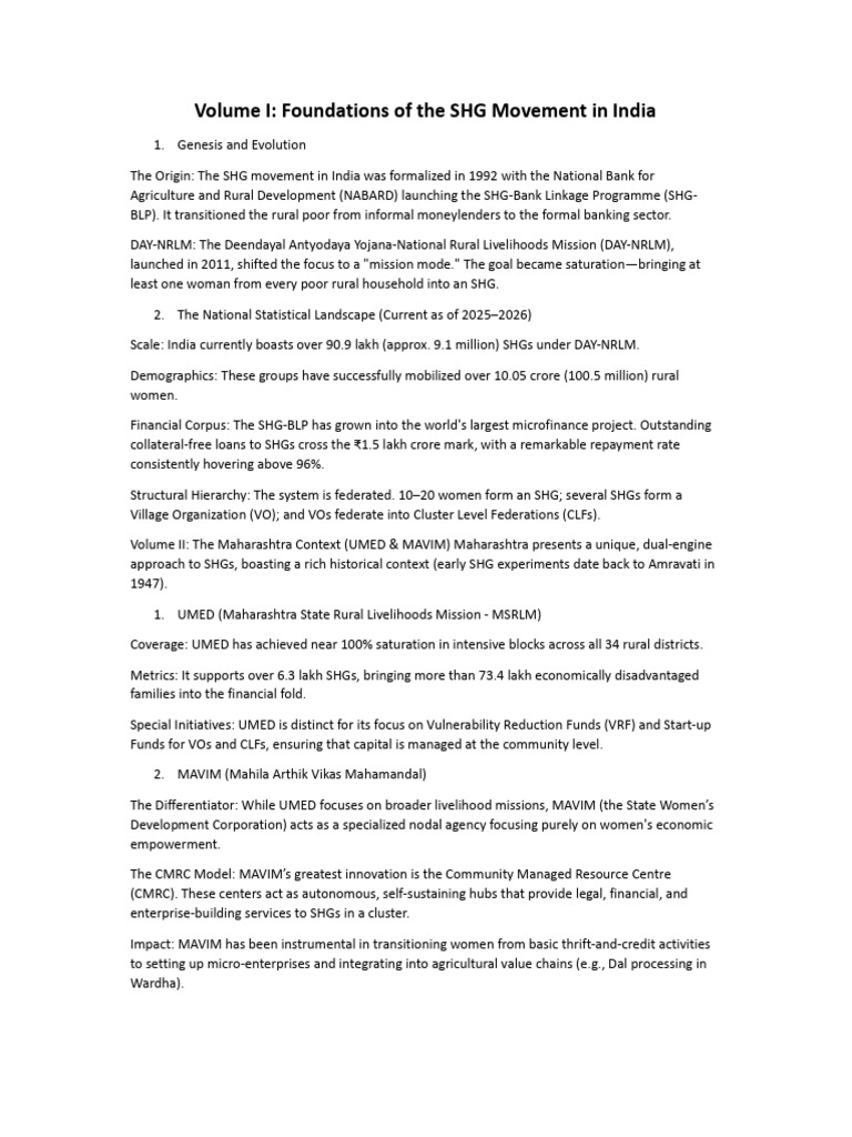 Foundations of The SHG Movement in India | PDF | Economies
