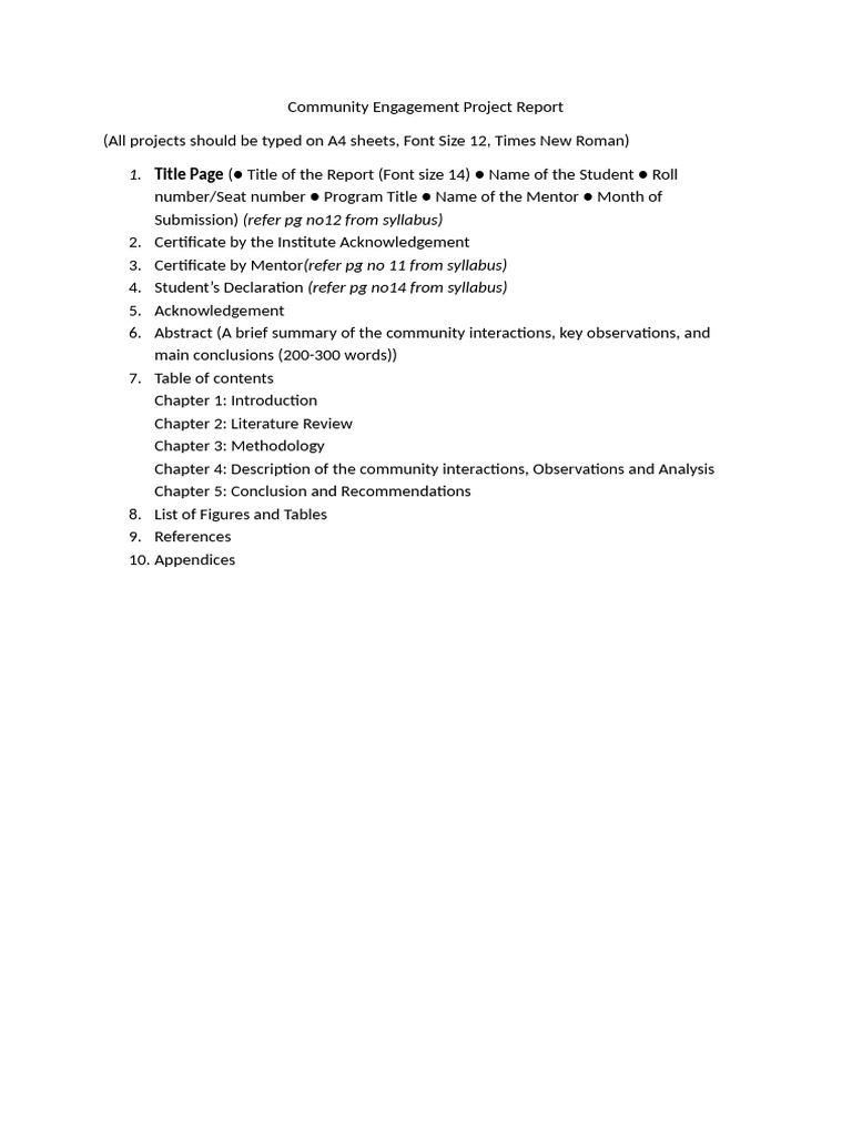 Community Engagement Project Report | PDF