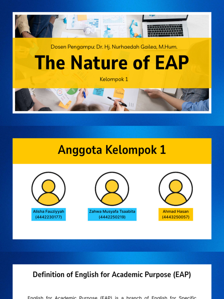 The Nature of EAP (Kel. 1 EAP) | PDF | Pedagogy | Plagiarism