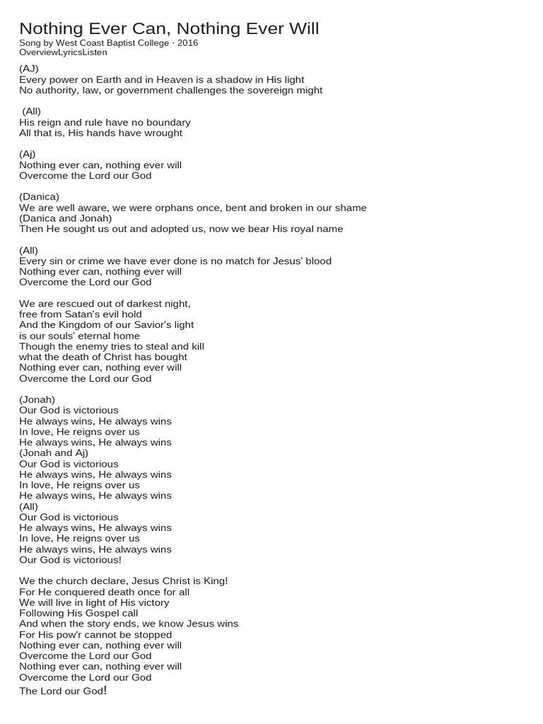Nothing Ever Can | PDF