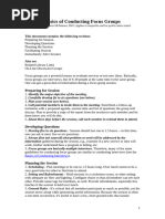 Focus Group Discussion Flow Guide | PDF | Focus Group | Human Communication