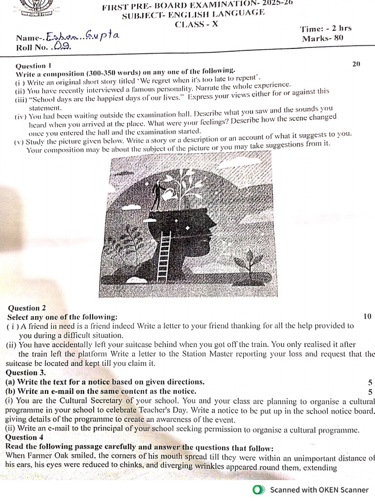 Eng1 de Paul Bisauli Pre Board | PDF