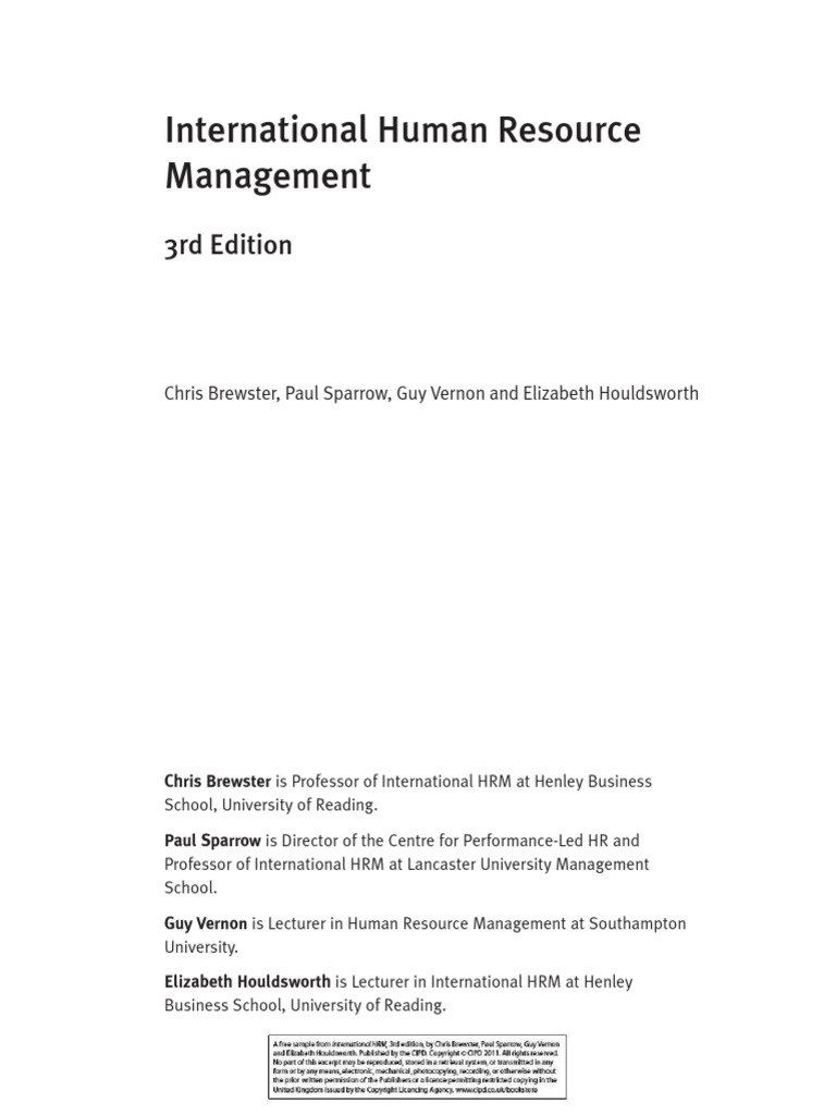 International Human Resource Management | PDF | Multinational ...