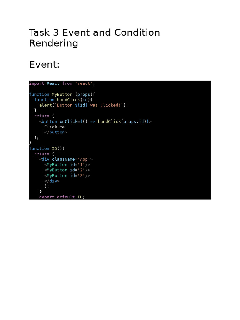 Event and Condition Rendering | PDF