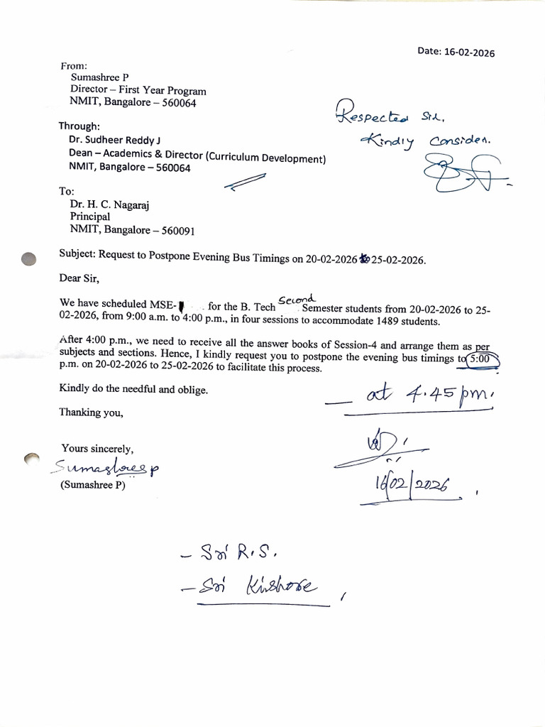 Transport Postponement Request Letter | PDF