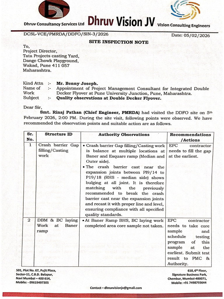 Site Inspection Note-03 | PDF