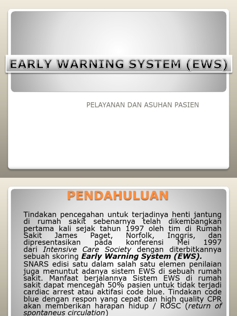 Pelatihan Early Warning System (Ews) | PDF