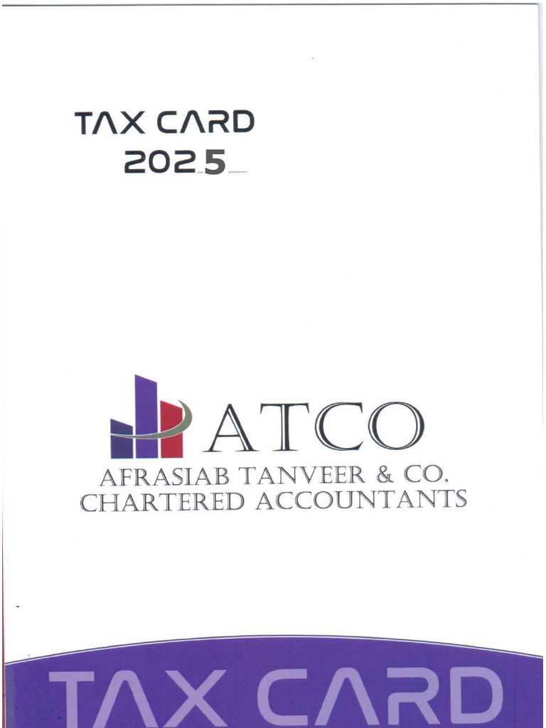 Atco Tax Card 2025 | PDF | Taxes | Tax Rate