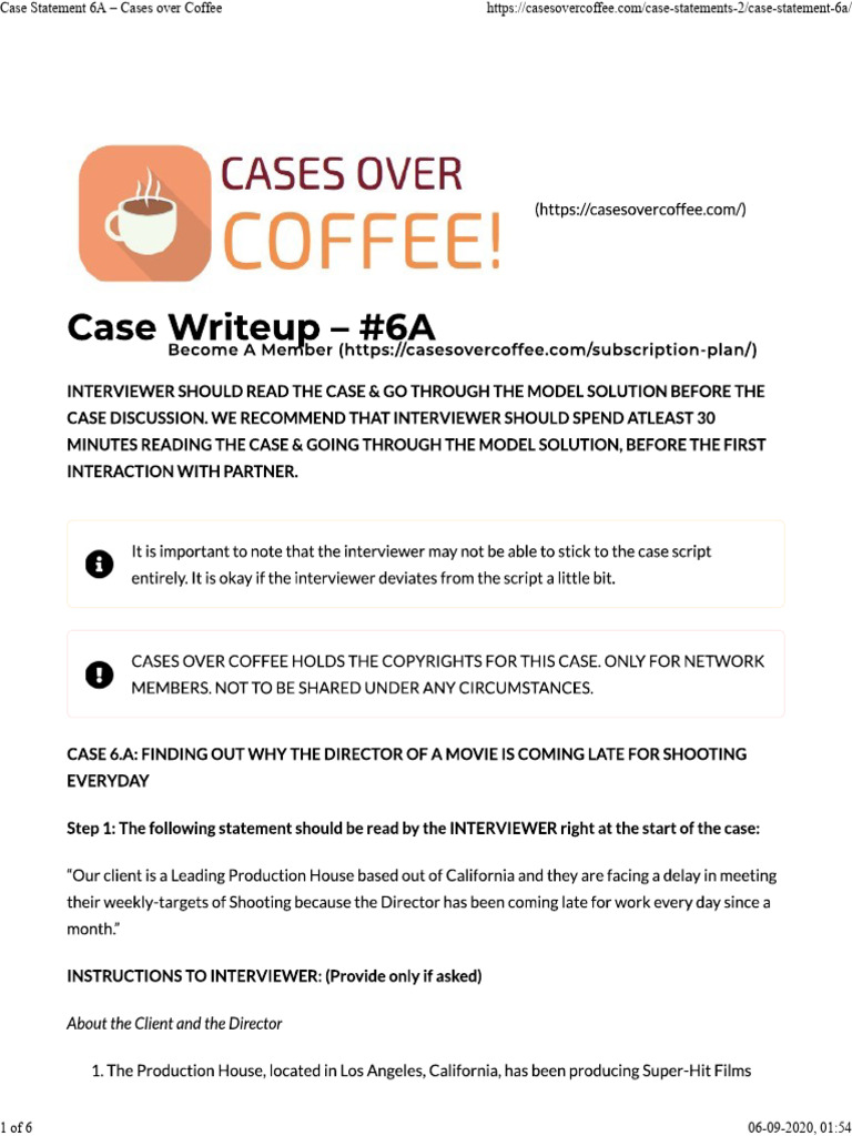 Case Statement 6A | PDF