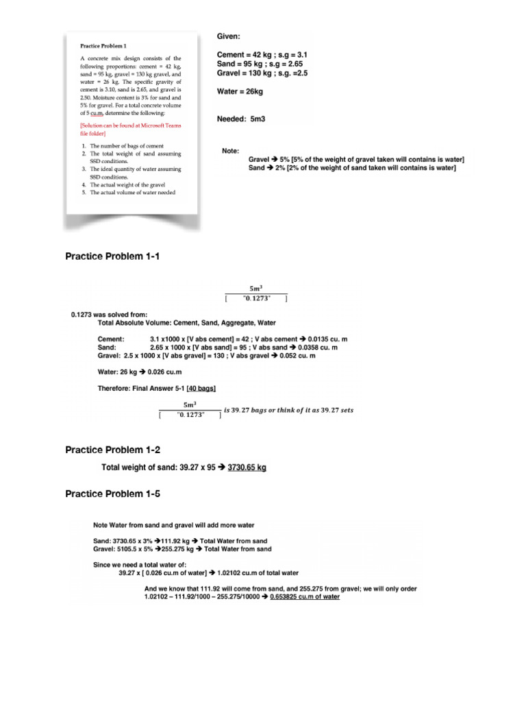 Construction 2 Practice Problem Solutions | PDF