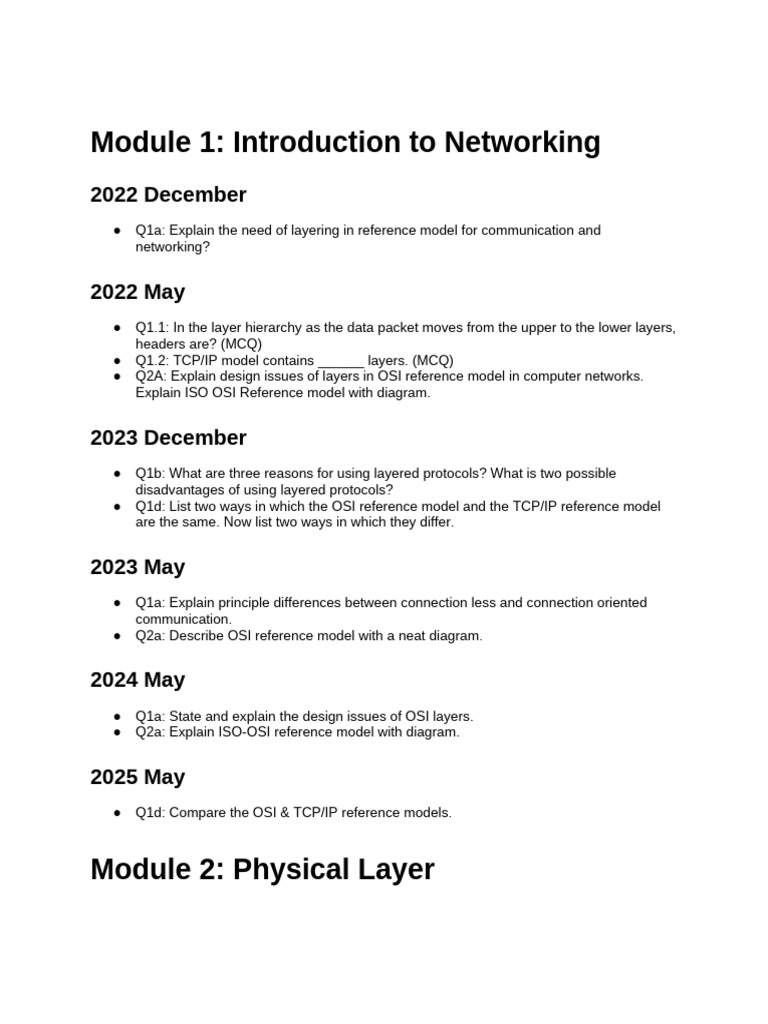 CN Past Paper Questions | PDF | Transmission Control Protocol | Osi Model