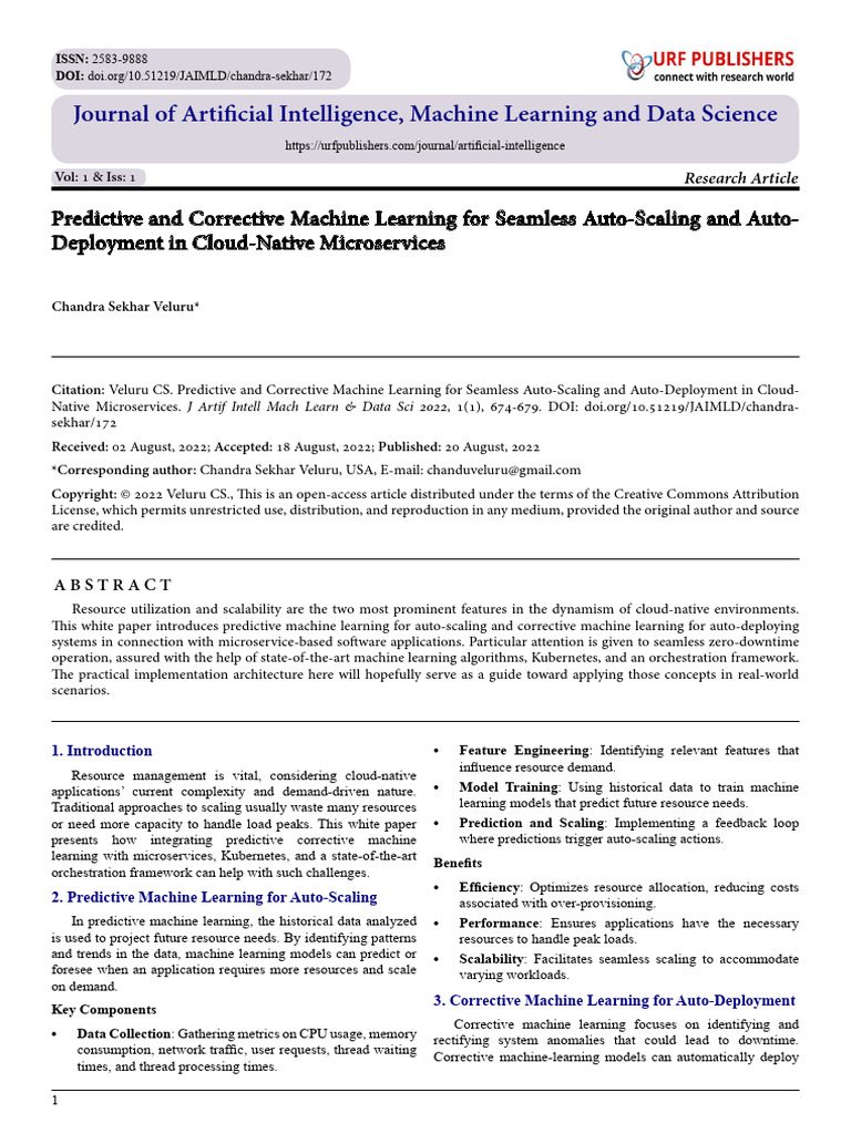 Predictive and Corrective Machine Learning For Seamless Auto-Scaling ...
