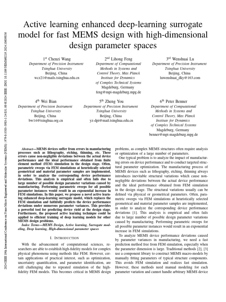 Active Learning Enhanced Deep-Learning Surrogate Model For Fast MEMS ...