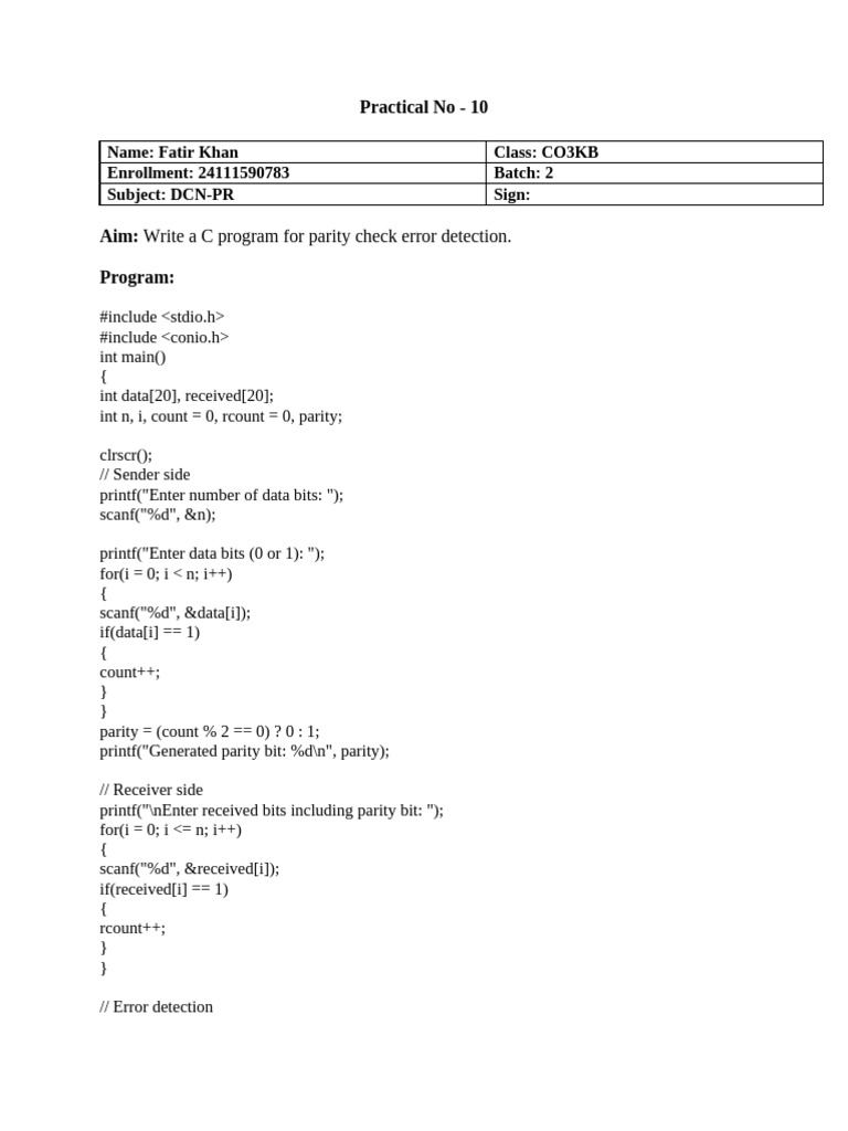 DCN Practical 10 | PDF