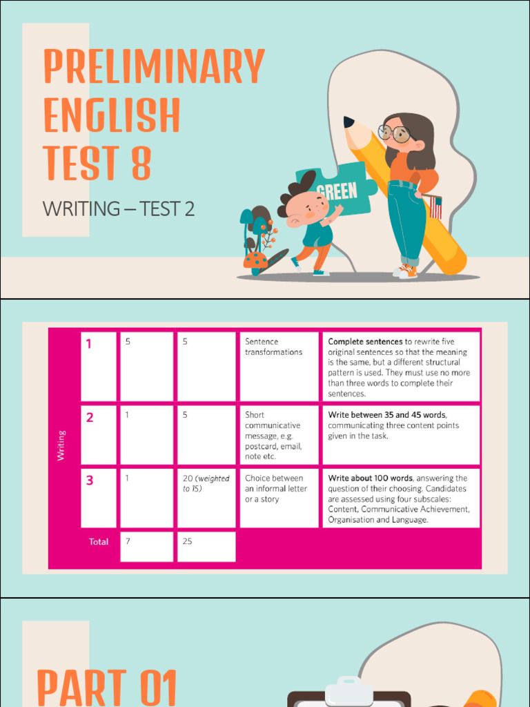 PET 8 - Test 2 - Writing | PDF | Cognitive Science | Human Communication