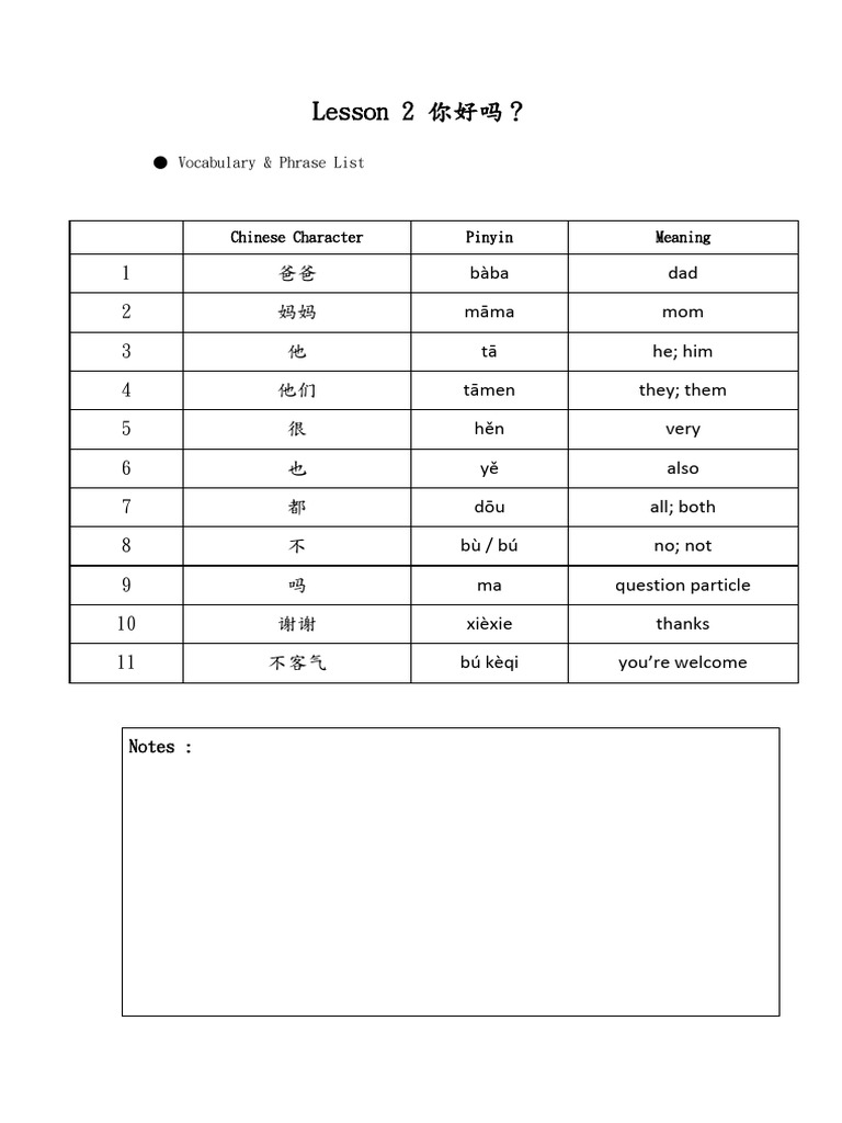 Lesson 2 Worksheet | PDF