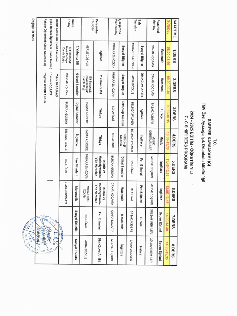7C Ders Programi | PDF