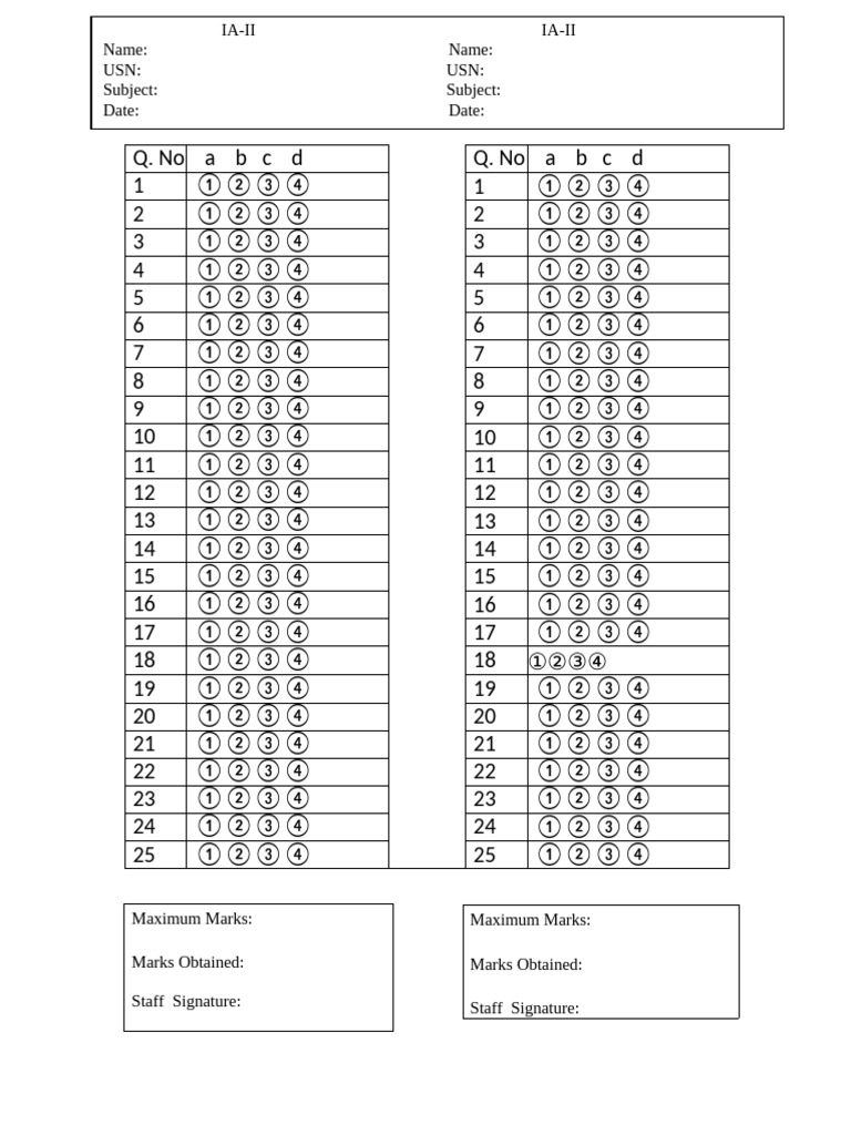 Omr Sheet | PDF