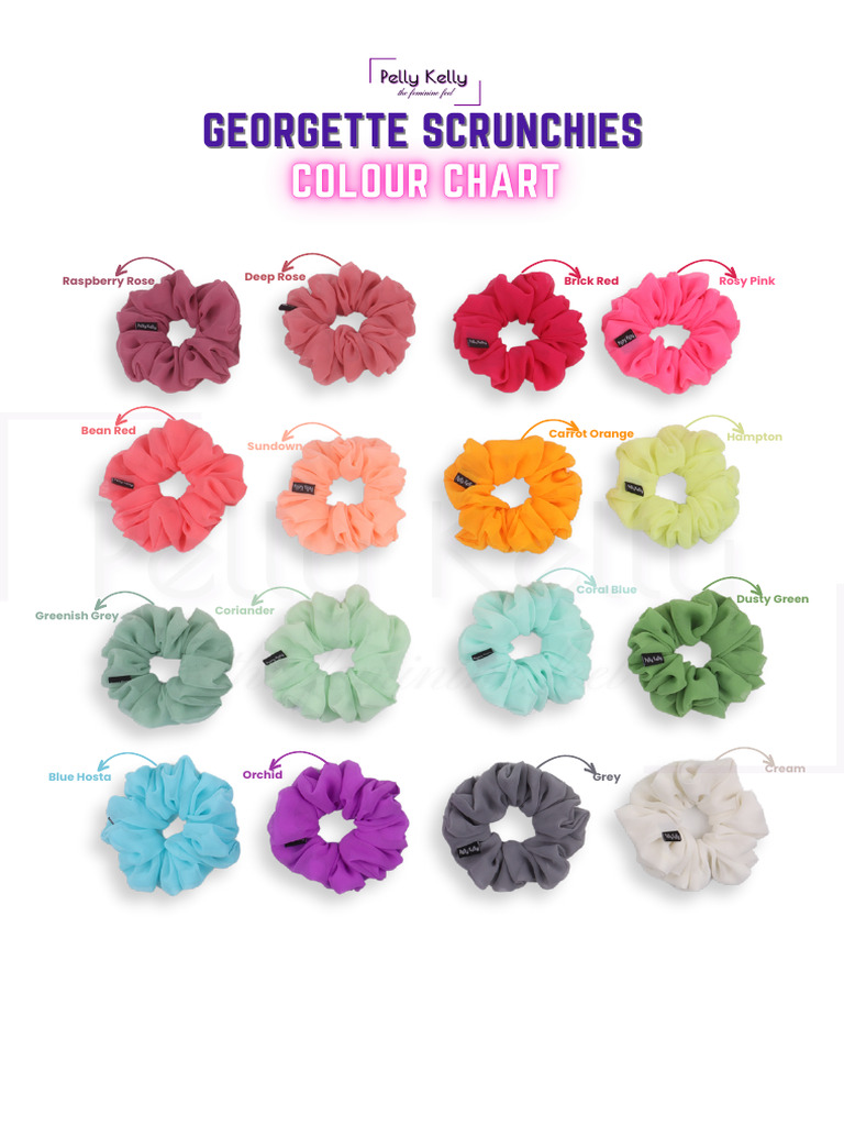 Color Chart Georgette Scrunchies | PDF