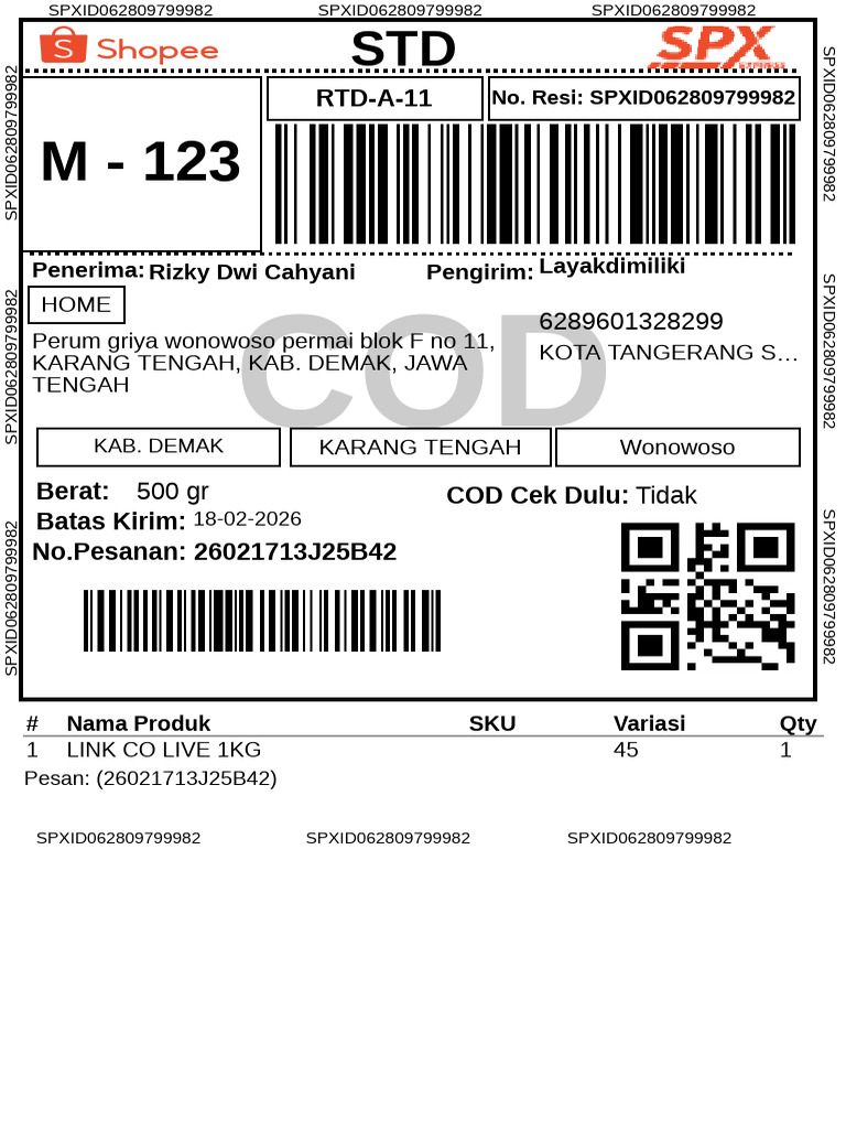Label Pengiriman - Reguler 4 | PDF