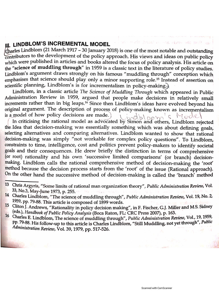 Chapter 3 A Lindblom's Incremental Model | PDF