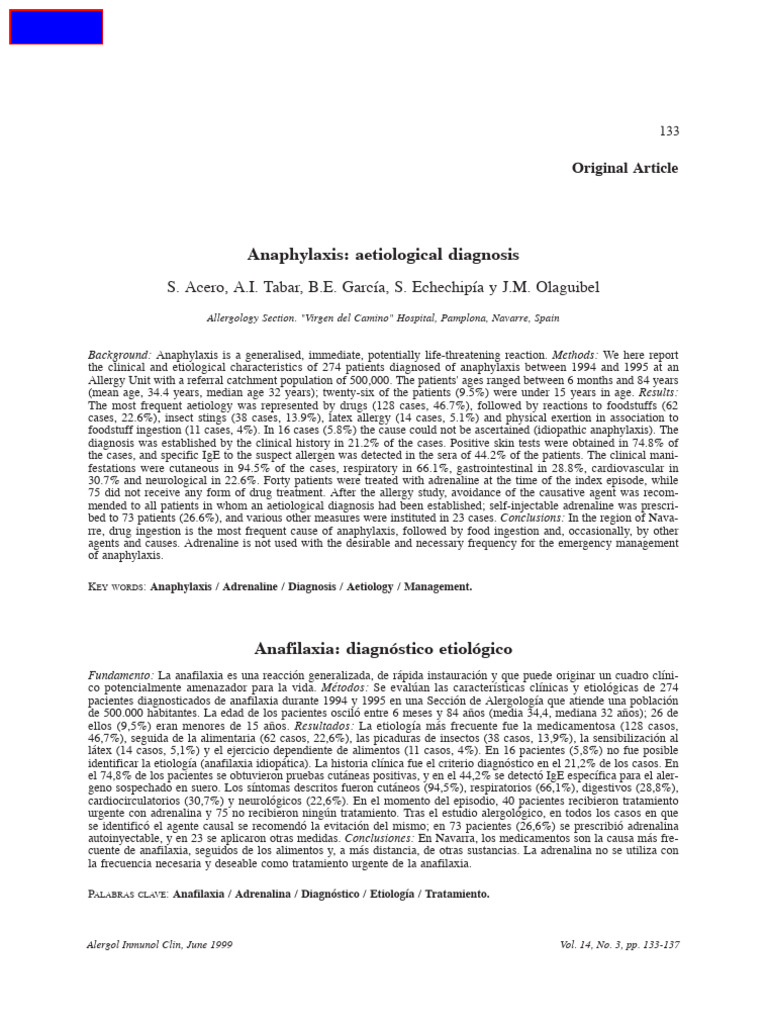 Anaphylaxis Aetiological Diagnosis | PDF | Allergy | Allergen