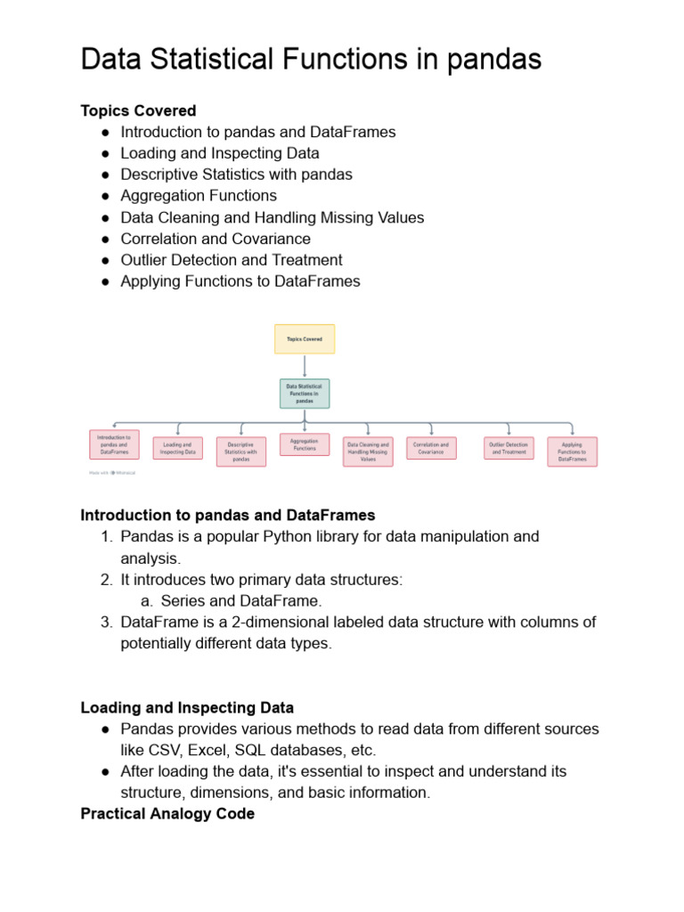 Data Statistical Functions in Pandas | PDF | Variance | Applied Mathematics