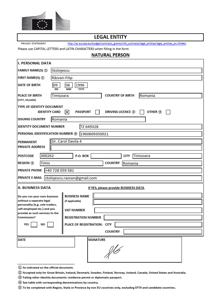 Legal Entity Individual | PDF | Identity Document | Government And ...