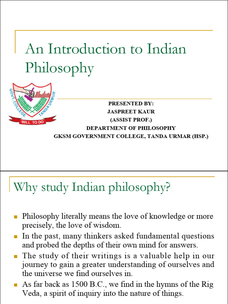 An Introduction To Indian Philosophy | PDF | Vedas | Upanishads