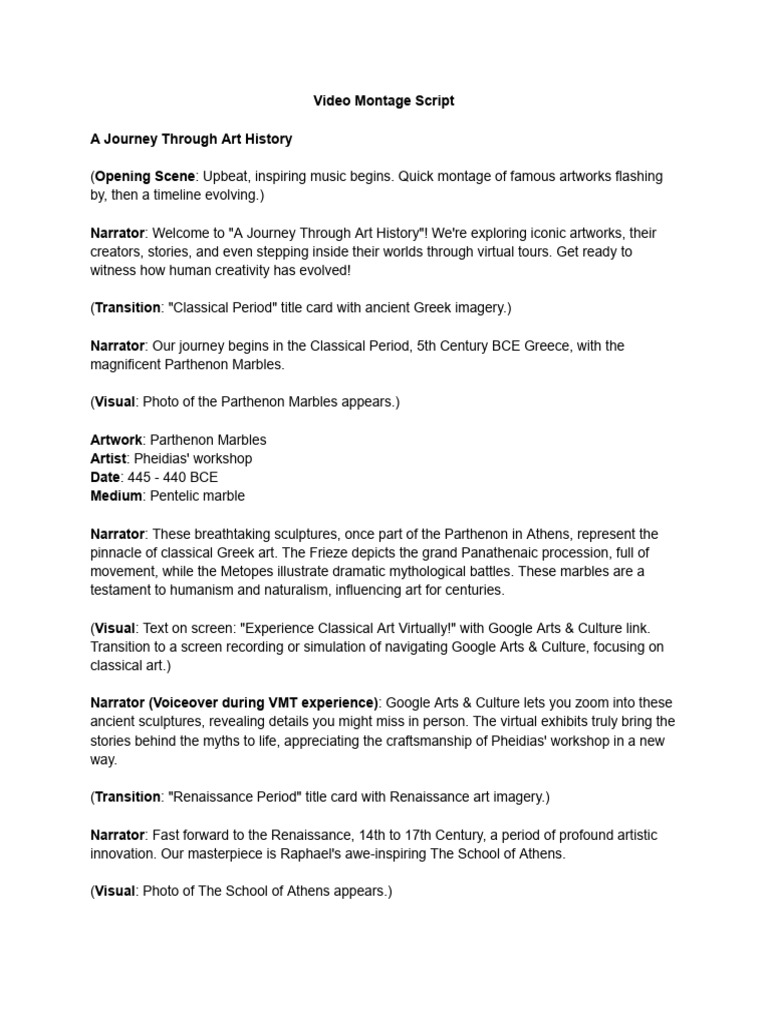 Revised Script For Art App | PDF | The Arts