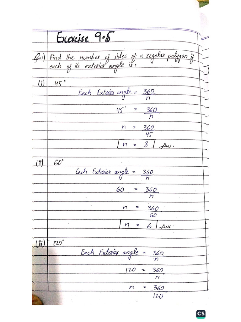 9th Class Exercise 9.5 Maths | PDF