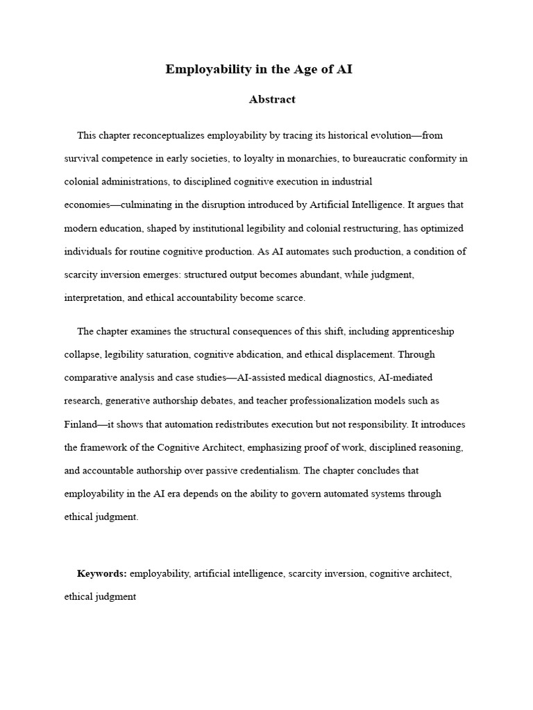 Employability in Age of AI | PDF | Artificial Intelligence ...