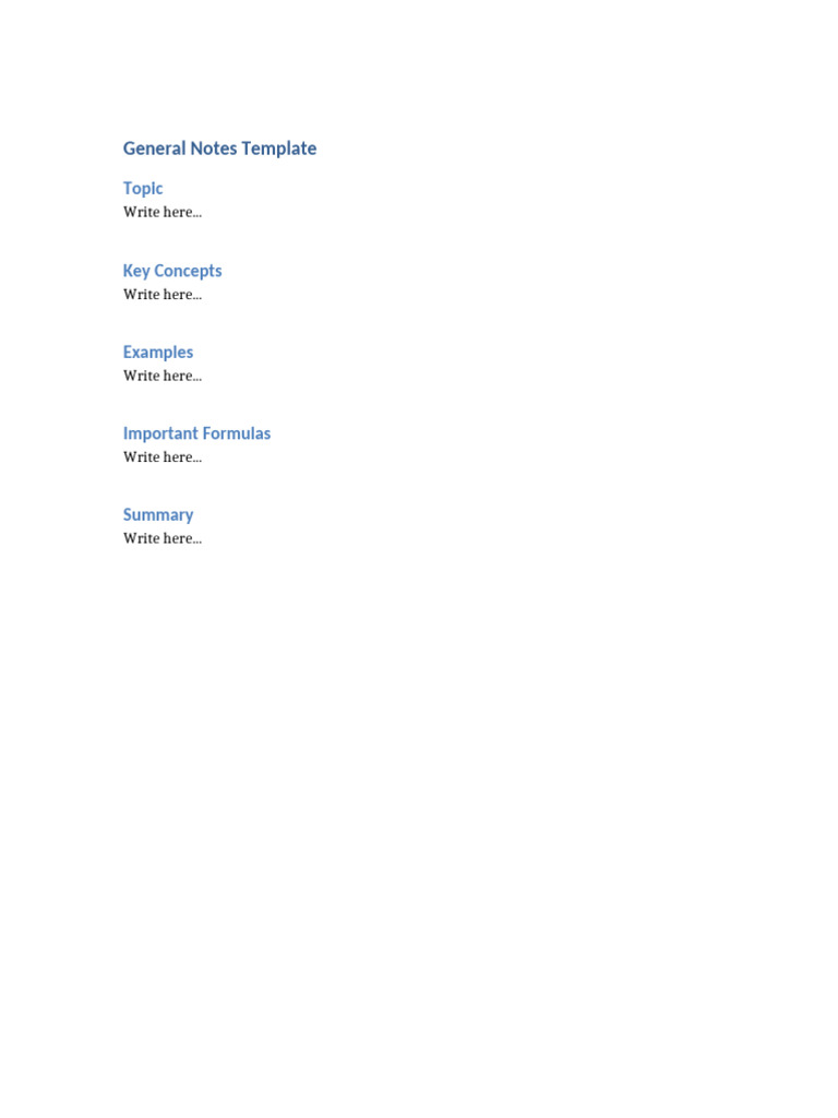 Notes Template | PDF