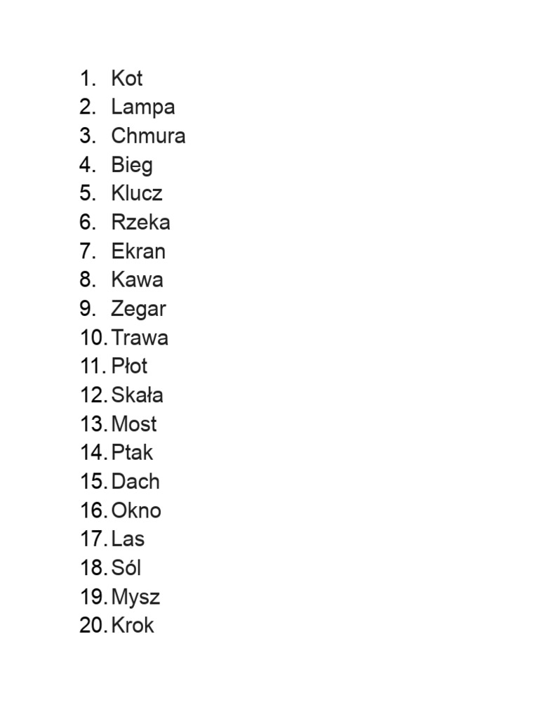 Random Word List Część 3 | PDF