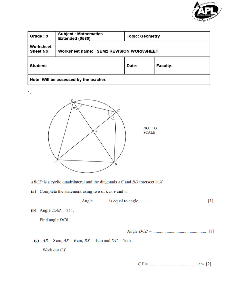 Worksheet - Geometry-Gr9 Extended | PDF