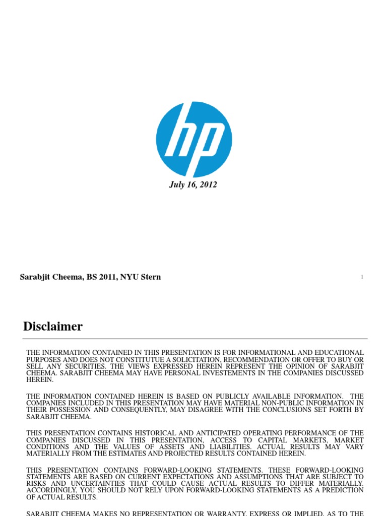 HP Presentation New | PDF | Business | Finance & Money Management